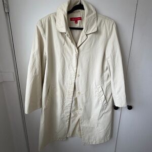AK Anne Klein Cream Trench Coat | Classic PNW Layer | Women’s Medium